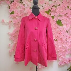 Jones New York Signature Woman Pink Button Down Jacket Peacoat